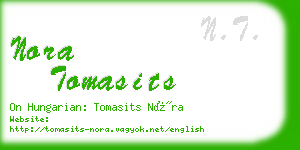 nora tomasits business card